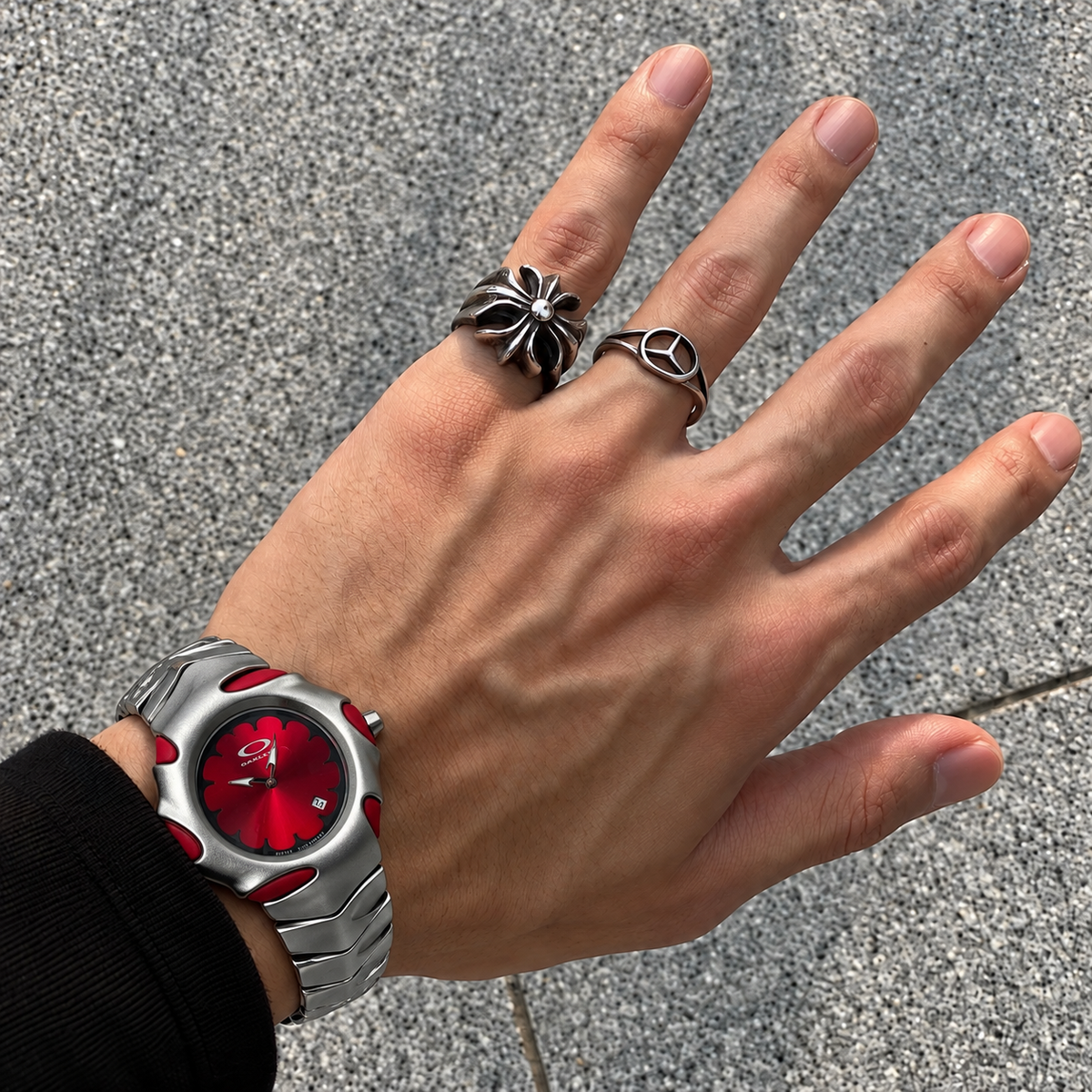 Oakley Blade Watch – Red Flower Dial, Matte Bracelet