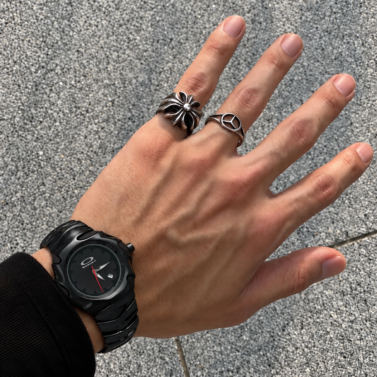 Oakley Blade Watch – Black Flower Dial, Matte Bracelet