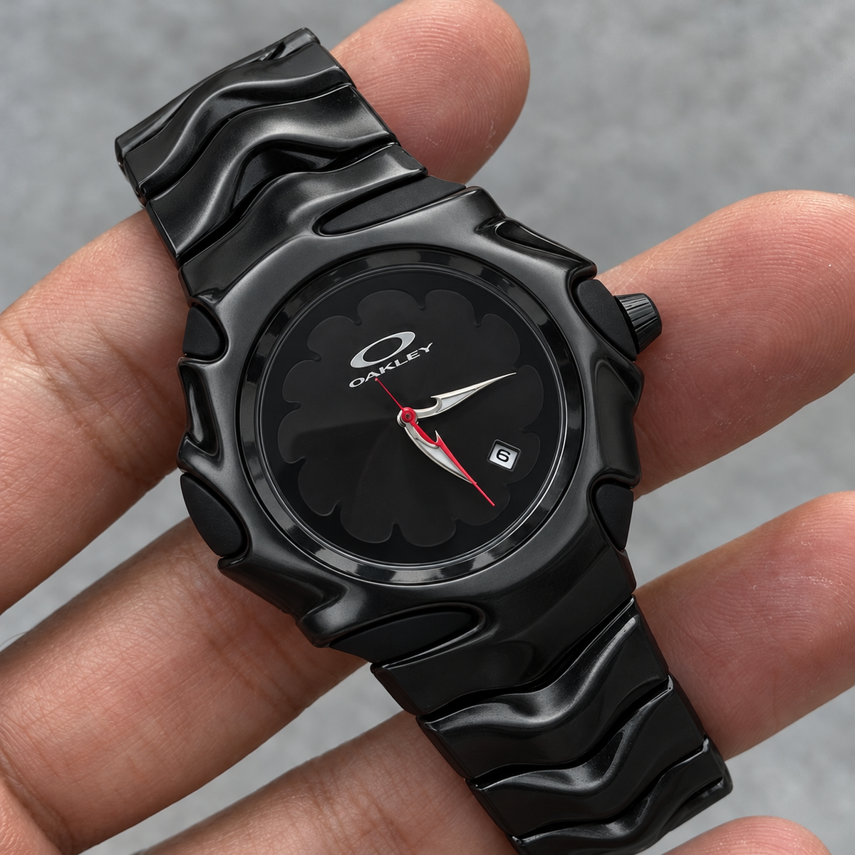 Oakley Blade Watch – Black Flower Dial, Matte Bracelet