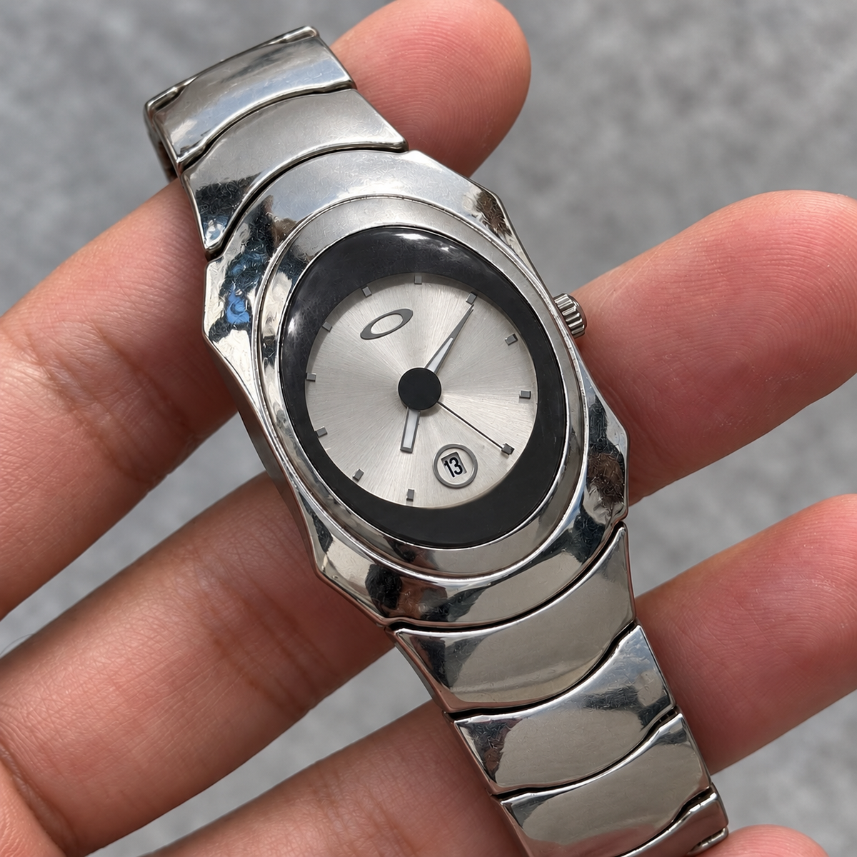 Oakley Time Bomb Titanium Watch – White Dial