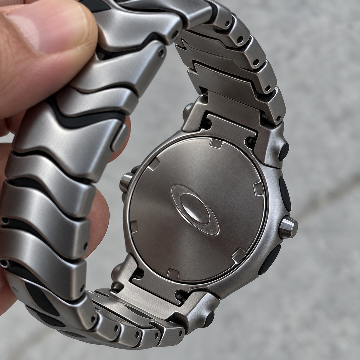 Oakley Blade Watch – Black Flower Dial, Matte Bracelet