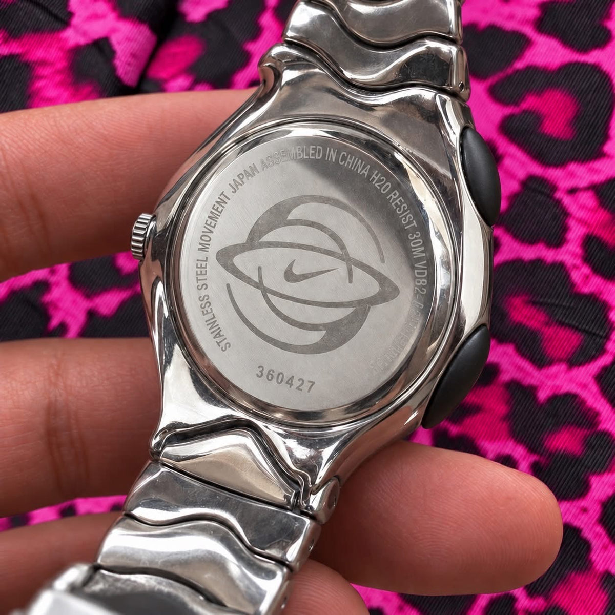 Vintage Nike Triax Armored WR0068 – Custom Stüssy Pink Leopard Watch