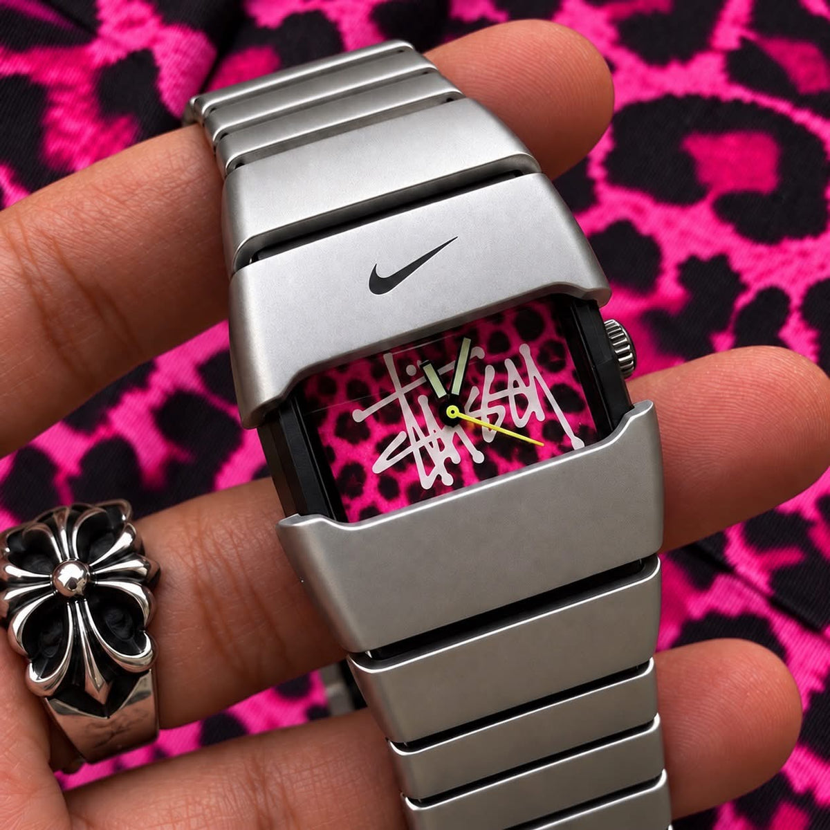 Vintage Nike Triax Watch – Custom Stüssy Pink Leopard Dial