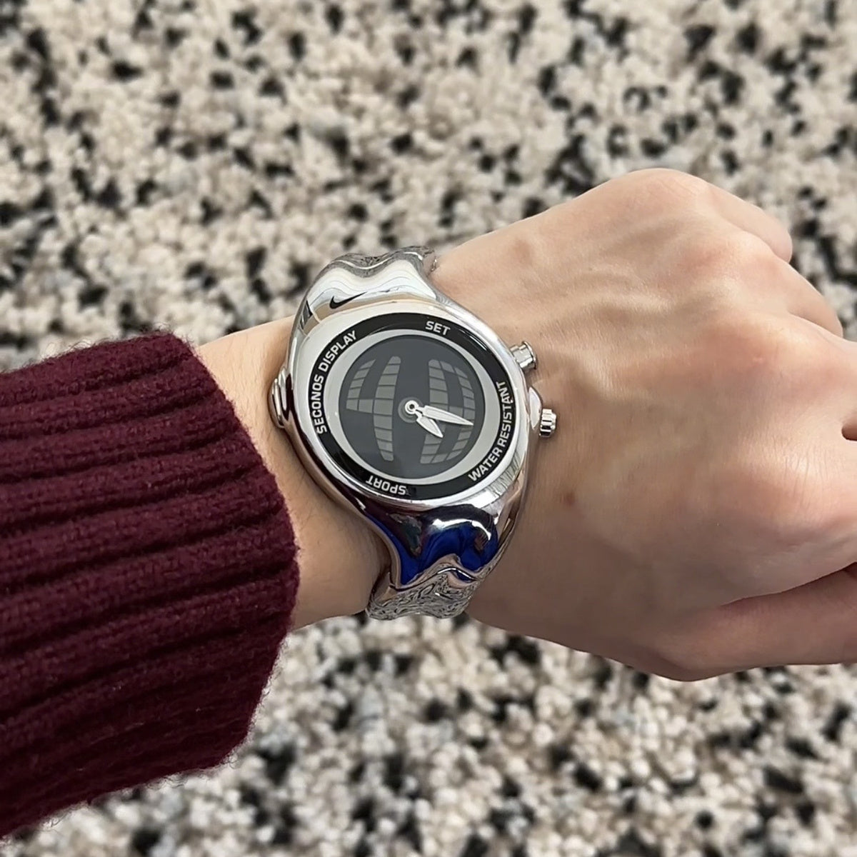 Vintage Nike Triax Silver Watch – Futuristic Y2K Archive Timepiece