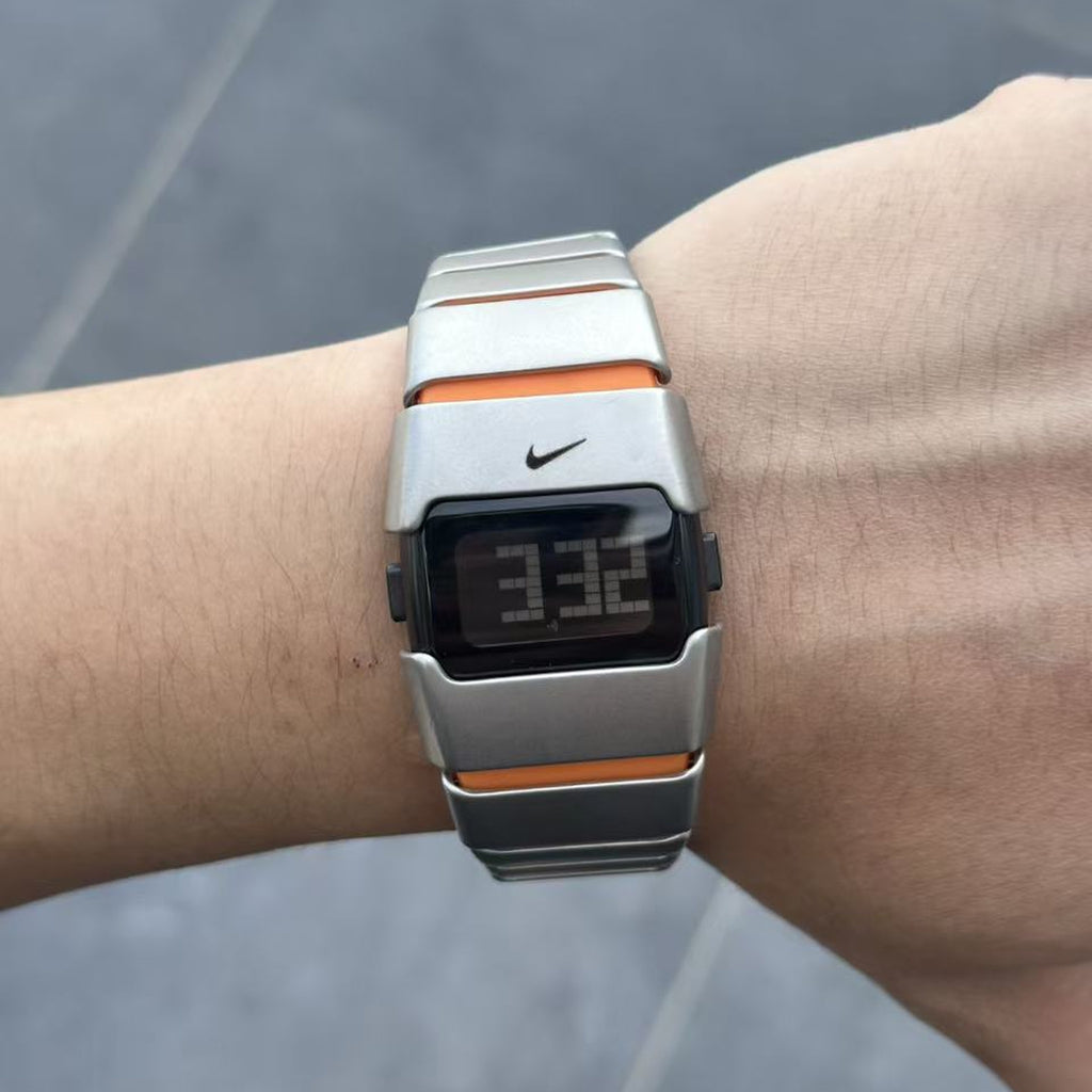 Nike D-Line Digital Watch – Silver / Orange