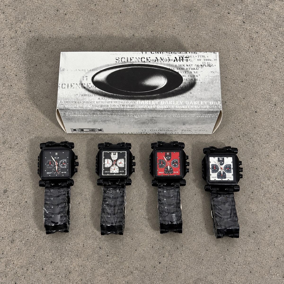 Oakley Square Analog Watch – Black Bracelet | 4 Dial Colours