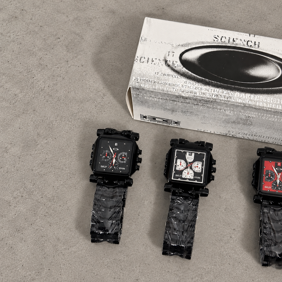 Oakley Square Analog Watch – Black Bracelet | 4 Dial Colours