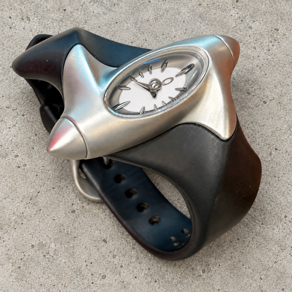 Oakley Torpedo Watch – Silver / White Dial / Black Strap